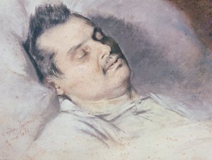 Honoré de Balzac (1799-1850) sur son lit de mort, 15 août 1850 - Pierre François Eugène Giraud