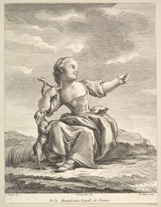 Petite fille jouant avec un chien, du Deuxième Livre de Figures d