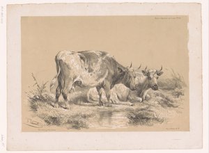 Étude de deux vaches - Pierre Frédéric Lehnert