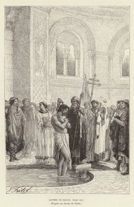 Baptême de Rollon, premier dirigeant de Normandie, c911