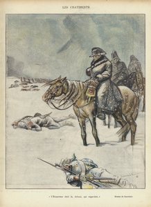 Napoléon en retraite de Moscou, illustration pour Le Rire