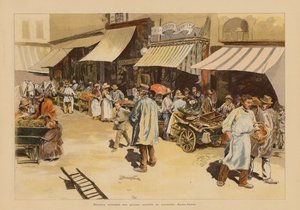 Les marchandes des quatre saisons sur la rue du Faubourg Saint-Denis, Paris - Pierre Georges Jeanniot