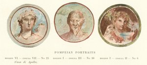 Portraits pompéiens (lithographie en couleur) - Pierre Gusman