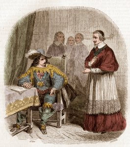 Le roi de France Louis XIII et le ministre cardinal de Richelieu fondant l