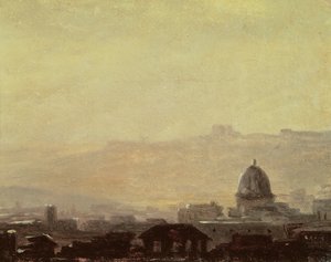 Maisons dominées par un dôme, Rome - Pierre Henri de Valenciennes