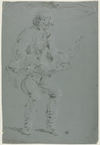 Homme portant un chien mort - Pierre Jacques Volaire