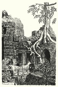 Une cour intérieure, Bayon (gravure) - Pierre Jeannerat de Beerski