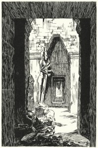 Géant Vishnu dans une entrée latérale, Angkor Vat (gravure) - Pierre Jeannerat de Beerski
