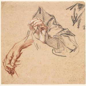 Étude de mains recto, esquisse d
