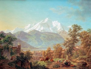 Le Mont-Blanc vu de Sallanches au coucher du soleil - Pierre Louis de La Rive