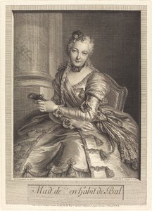 Mme. de M... en habit de bal - Pierre Louis de Surugue after Charles Antoine Coypel
