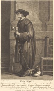 Le Mendiant aveugle - Pierre Louis de Surugue after Jean Siméon Chardin