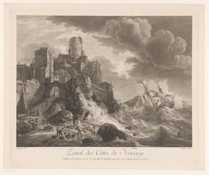 Côte de Norvège avec des marins échoués
Ecueil des Côtes de Norwege (titre sur l