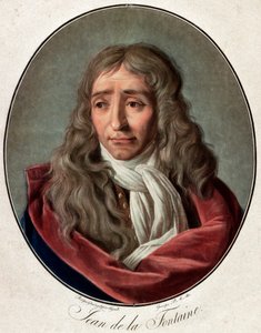 Portrait de Jean de La Fontaine (Lafontaine) (1621-1695), poète français gravé par Pierre Michel Alix (1762-1817) par Ambroise Louis Garnerey (1783-1857)