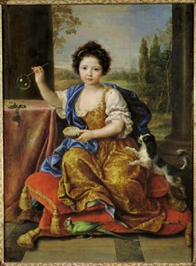 Anne de Bourbon, dite Mademoiselle de Blois, fille de Louis XIV et de Mlle ... (peinture sur toile)