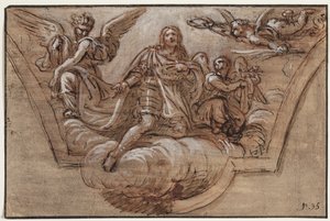 Esquisse pour une décoration de plafond - Pierre Mignard