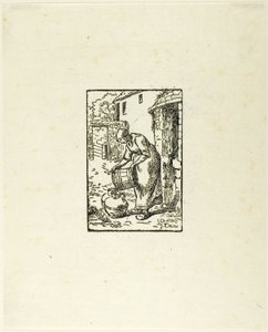 Femme remplissant des arrosoirs - Pierre Millet