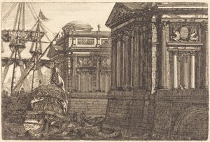 Scène de port imaginaire