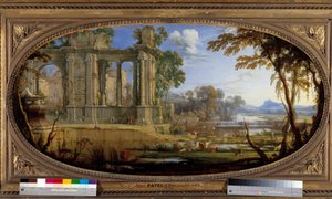 Paysage composé avec des ruines antiques - Pierre Patel