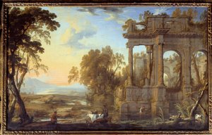Paysage avec ruines et bergers - Pierre Patel
