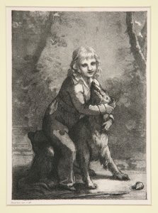 Sans titre (Garçon avec chien) - Pierre Paul Prud