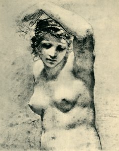 Nu féminin levant un bras, vers 1800, 