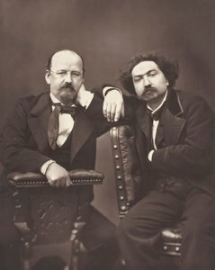 Émile Erckmann écrivain français, 1822-1899 et Alexandre Chatrian écrivain français, 1826-1890, vers 1876