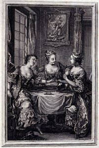 La Gageure des trois commères - dans « Contes et nouvelles en vers » de Jean La Fontaine. 1776. Illustration de P.P. Choffard. - Pierre Philippe Choffard