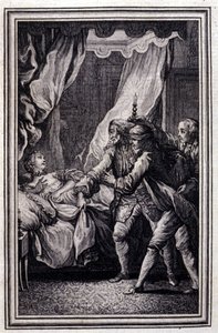 La Mandragore - dans « Contes et nouvelles en vers » par Jean de La Fontaine. 1776. Illustration de P.P. Choffard - Pierre Philippe Choffard