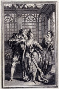 La fiancée du roi de Garbe - dans « Contes et nouvelles en vers » par Jean de La Fontaine. 1776. Illustration de P.P. Choffard - Pierre Philippe Choffard
