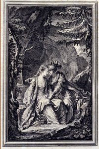 La fiancée du roi de Garbe - dans « Contes et nouvelles en vers » de Jean La Fontaine. 1776. Illustration de P.P. Choffard. - Pierre Philippe Choffard