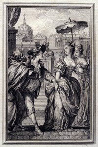 Les Oies du Père Philippe - dans « Contes et nouvelles en vers » par Jean de La Fontaine. 1776. Illustration par P.P. Choffard. - Pierre Philippe Choffard