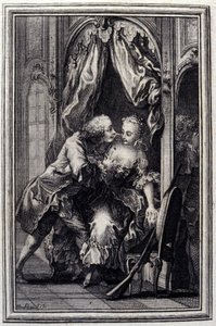 Les quiproquos - dans « Contes et nouvelles en vers » par Jean de La Fontaine. 1776. Illustration de P.P. Choffard - Pierre Philippe Choffard