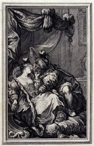 Mona Lisa - dans « Contes et nouvelles en vers » par Jean de La Fontaine. 1776. Illustration de P.P. Choffard