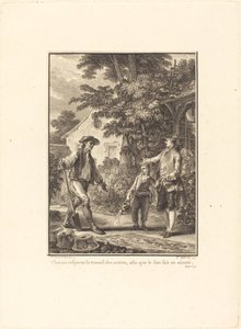 Chacun respecte le travail des autres, afin que le sien soit en sûreté - Pierre Philippe Choffard after Jean Michel Moreau