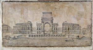 Projet de Place Royale pour Marseille, perspective sur la ville - Pierre Puget