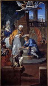 Baptême de Clovis à Reims le 25 décembre 496. Peinture de Pierre Puget (1620 - 1694) - Pierre Puget