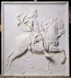 Bas-relief représentant Louis XIV (1638-1715) à cheval (sculpture) - Pierre Puget