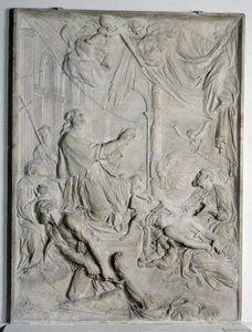 Bas-relief de la Peste de Milan - Saint Charles Borromée (San Carlo Borromeo) (1538-1584, Cardinal et Archevêque de Milan) priant - Pierre Puget