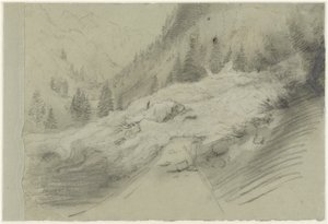 Avalanche dans un paysage alpin - Pierre Puvis de Chavannes