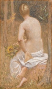 Figure féminine assise, vue de dos - Pierre Puvis de Chavannes