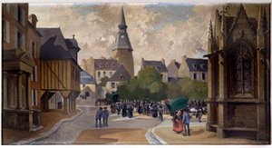 Le marché aux veaux à la place Saint-Sauveur, Dinan