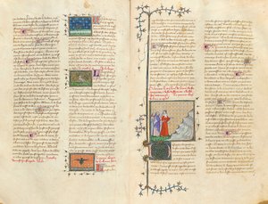 Page de "De Proprietatibus Rerum" par Bartholomeus Anglicus, dans la traduction française de Jean Corbechon, vers 1390 - Pierre Remiet
