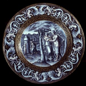 Vénus et Psyché (émail peint) - Pierre Reymond