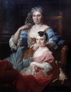 Portrait de Madame Poulhariex et sa fille - Pierre Subleyras