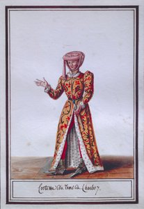 Planche de mode féminine représentant le costume de l
