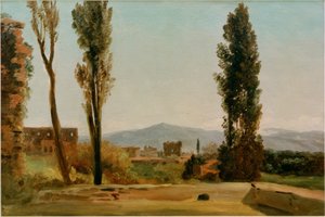 Dans les jardins Farnèse : Les trois peupliers et le Monte
