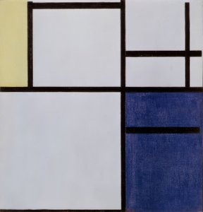 Blanc, gris, jaune, bleu - Piet Mondrian