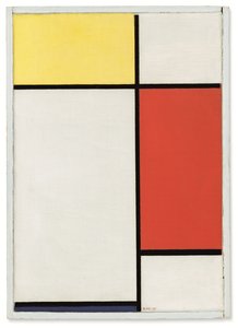 Composition : N° II, avec jaune, rouge et bleu - Piet Mondrian