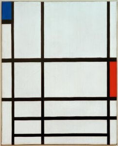 Composition en rouge, bleu et blanc : II - Piet Mondrian